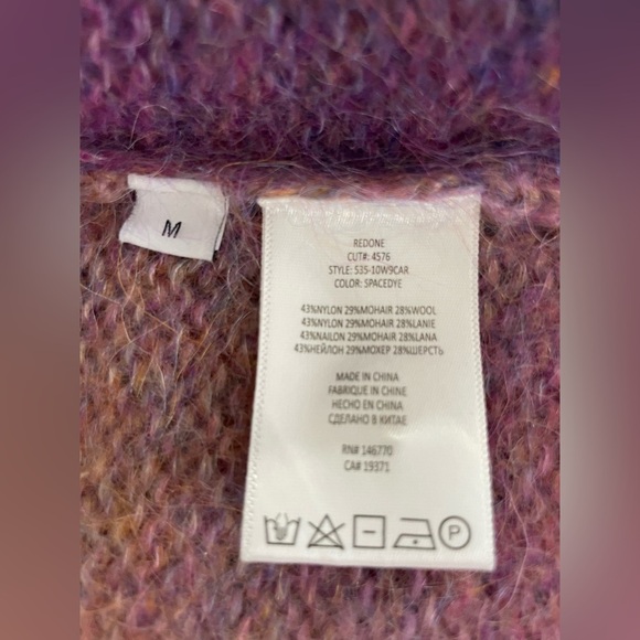 Re/Done 90s Size M Oversized Cardigan Space Dye, Blue/Pink, Retro Sweater - Picture 7 of 17